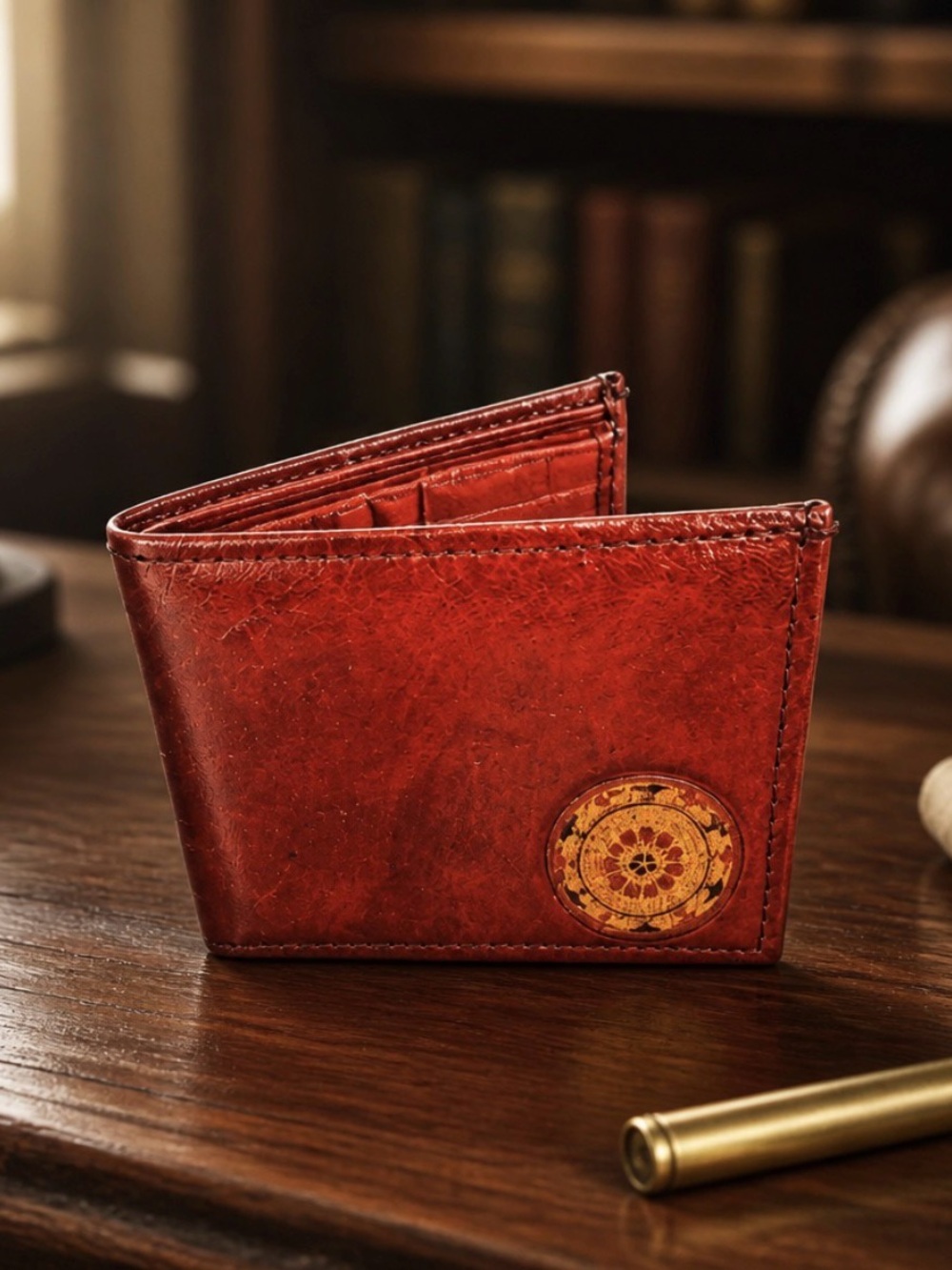 Small Red Leather Bohemian Wallet